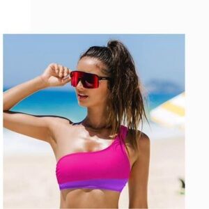 NWT: Cupshe Pink and Purple Bikini Top